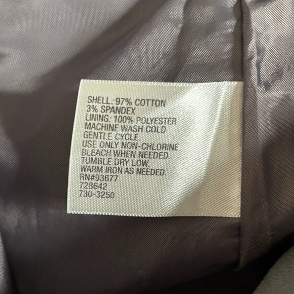 Worthington Gray Button Front High Waisted Pencil Skirt 12P Cotton Blend Petite - Picture 5 of 5